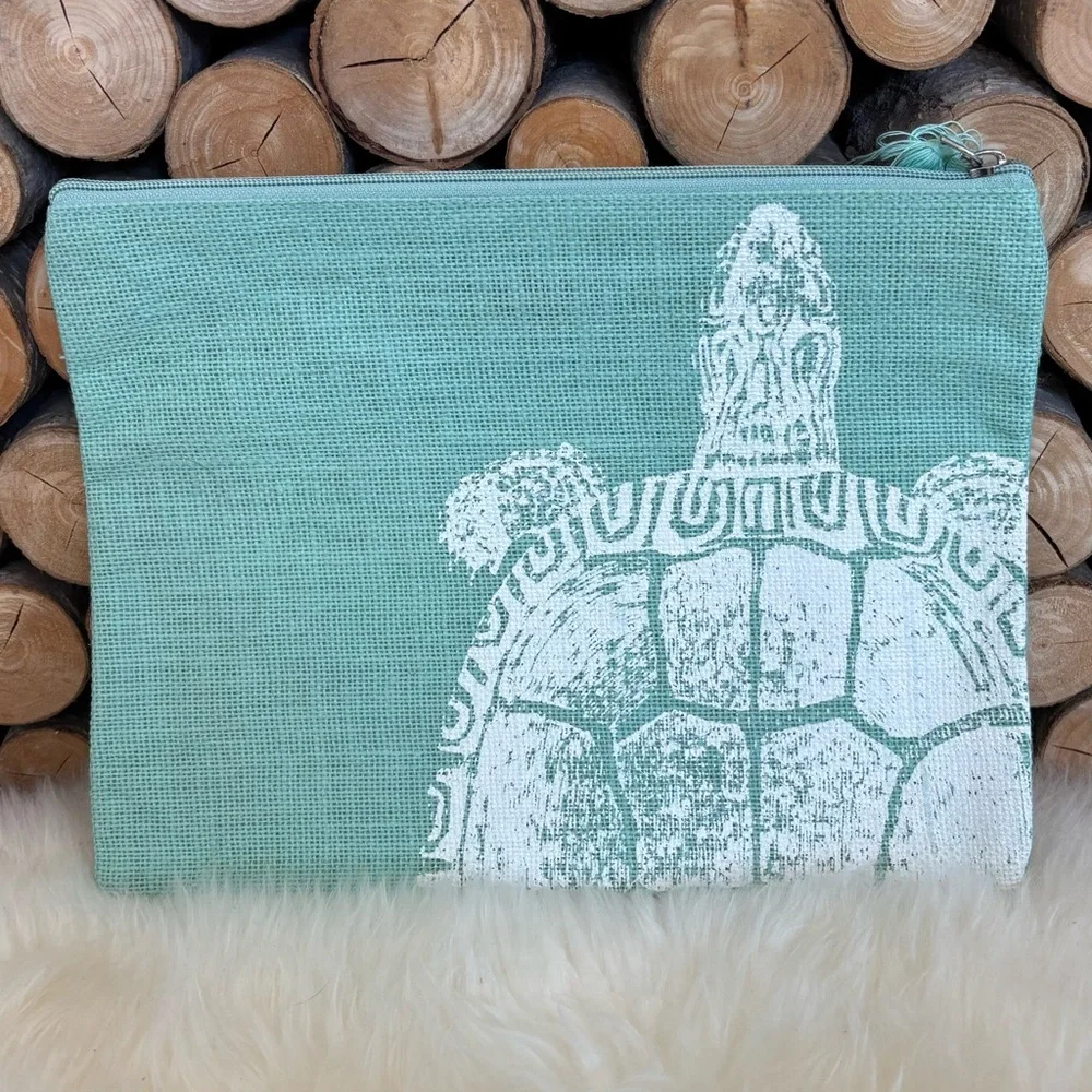 Mud Pie Sea Turtle Print Makeup Bag